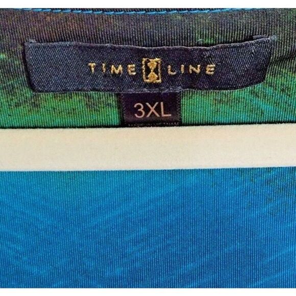 Time Line 3X Browns/Blues Tie Dye Zipper‎ Shoulder Drape Neck Top Tank Shell - Picture 3 of 8